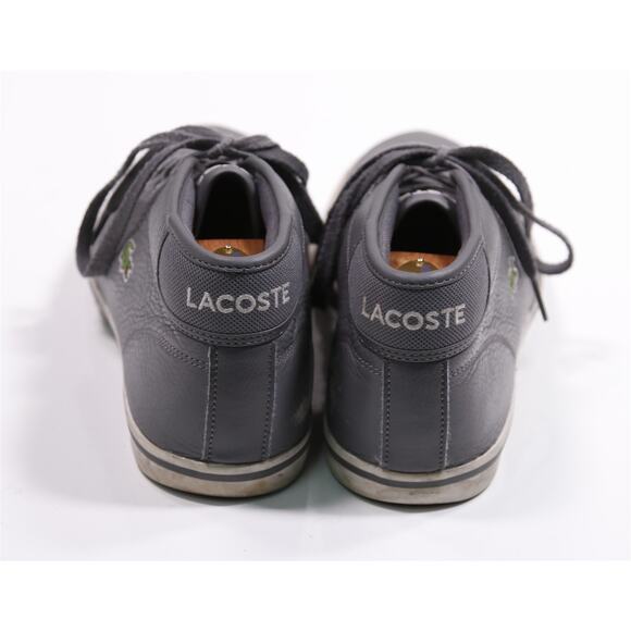 Lacoste Mens Ampthill Gray Hi Top Leather Sneakers US 10 - Picture 6 of 13
